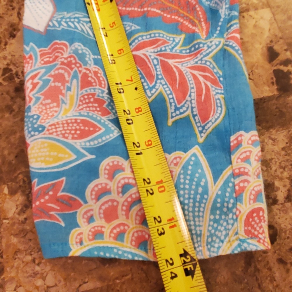 Ruby Rd. Woman Top 1X Blu Floral Rayon blend ButtonUp Blouse Resort Beach Casual - Picture 9 of 13